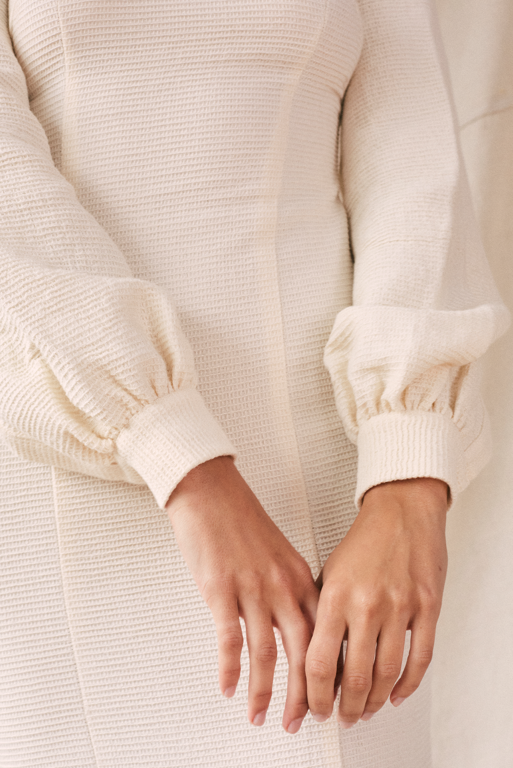 Waffle Knit Maxi-Dress