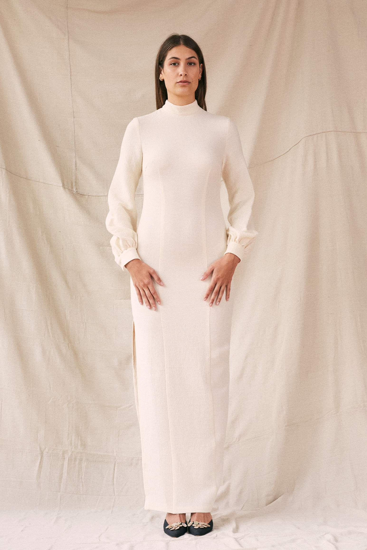 Waffle Knit Maxi-Dress Rye Decker Waffle Knit Maxi-Dress Rye Decker