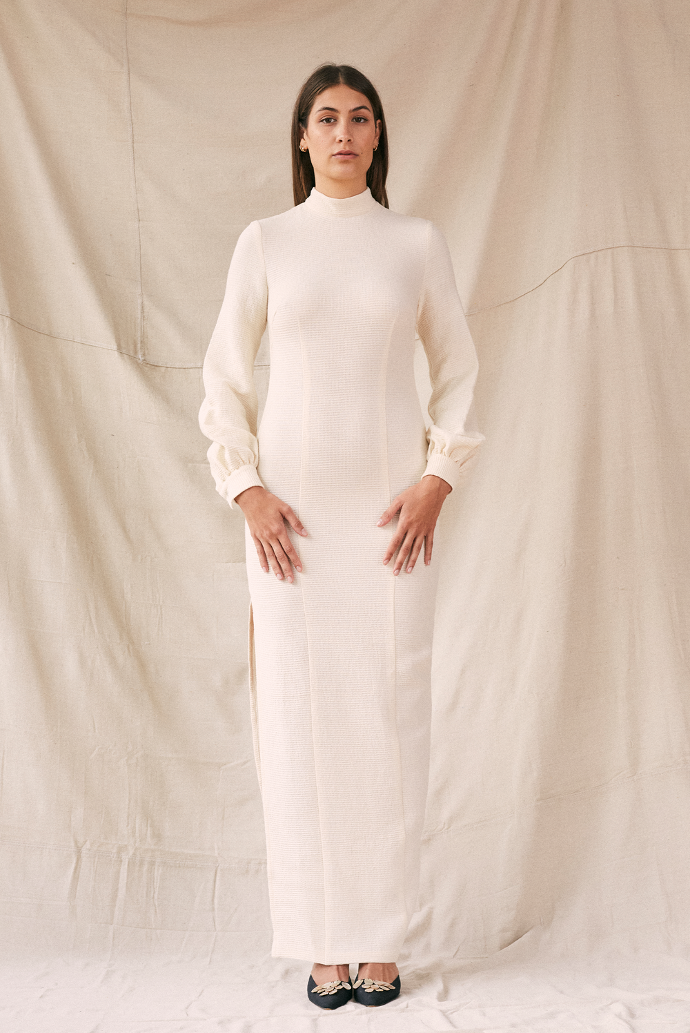 Waffle Knit Maxi-Dress